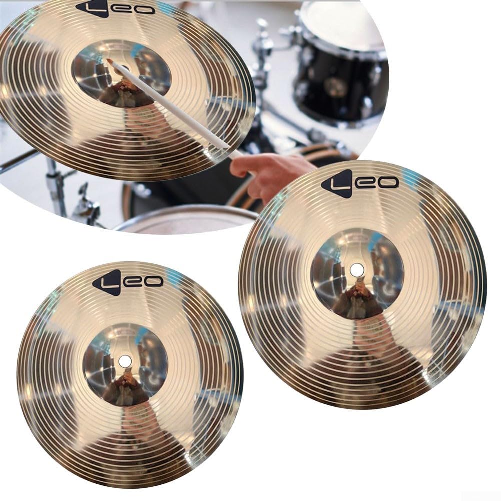 Cymbales en laiton Crash Ride de 25,4 cm, cymbales en laiton de 20,4 cm, cymbale de batterie percussion Splash Crash Jazz (25,4 cm)