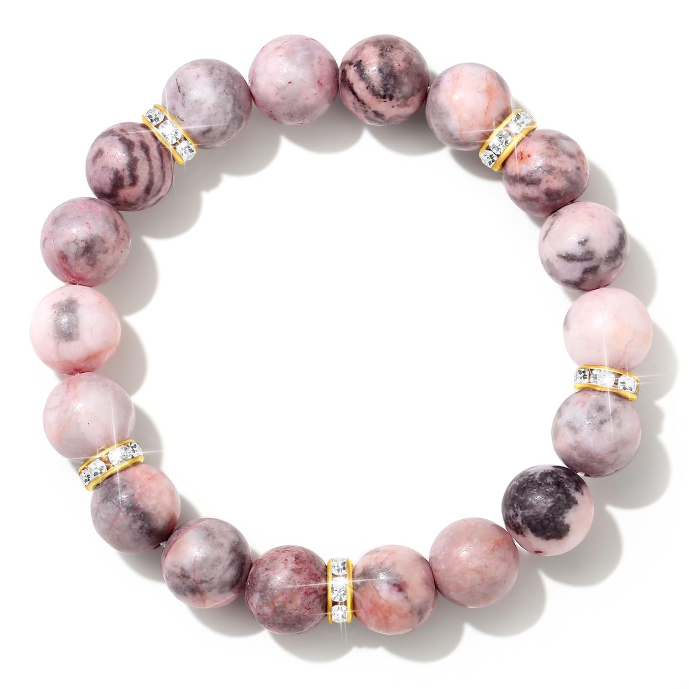 DUQGUHO Healing Bracelets for Women Anxiety Crystal Bracelet 10mm Stretch Stone Jewelry Crystal Gifts for Women