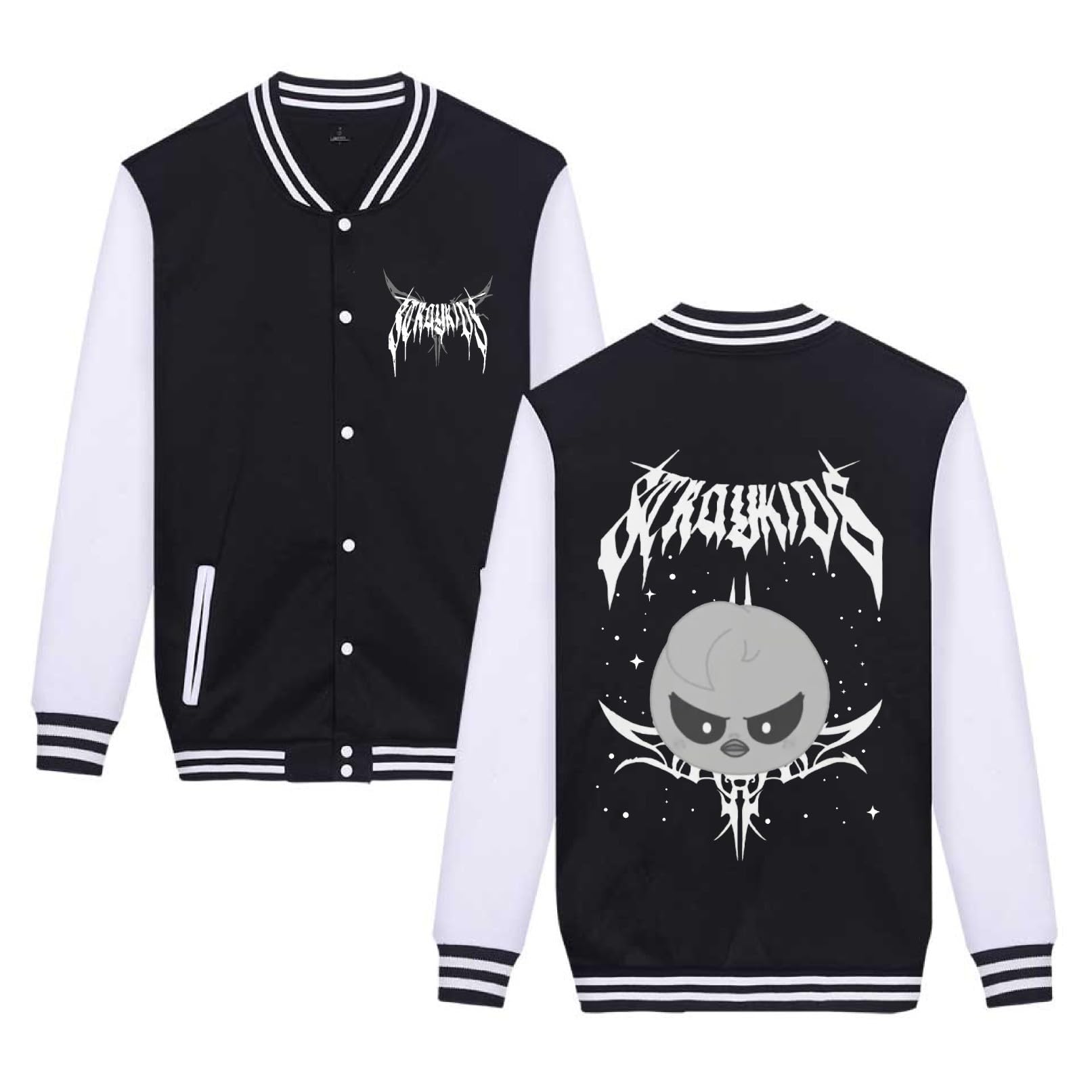 Harajuku College Jacke Unisex- Anime Style Varsity Baseball Jacke Sweatjacke Streetwear für Jungen und Mädchen,