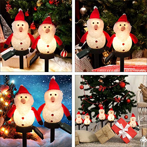 Mobestech Luzes Solares de Caminho de Boneco de Neve de Natal Ao Ar Livre Luzes de Estaca de Jardim