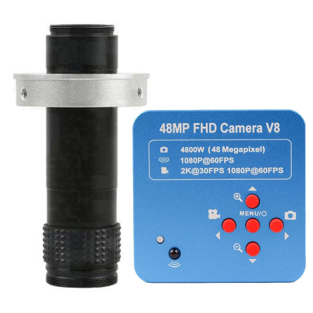 Cámara microscópica Digital Electrónica Industrial, 1080P, 48MP, HDMI, USB y Lente de Montaje en C 120X para reparación de teléfonos con Soldadura PCB