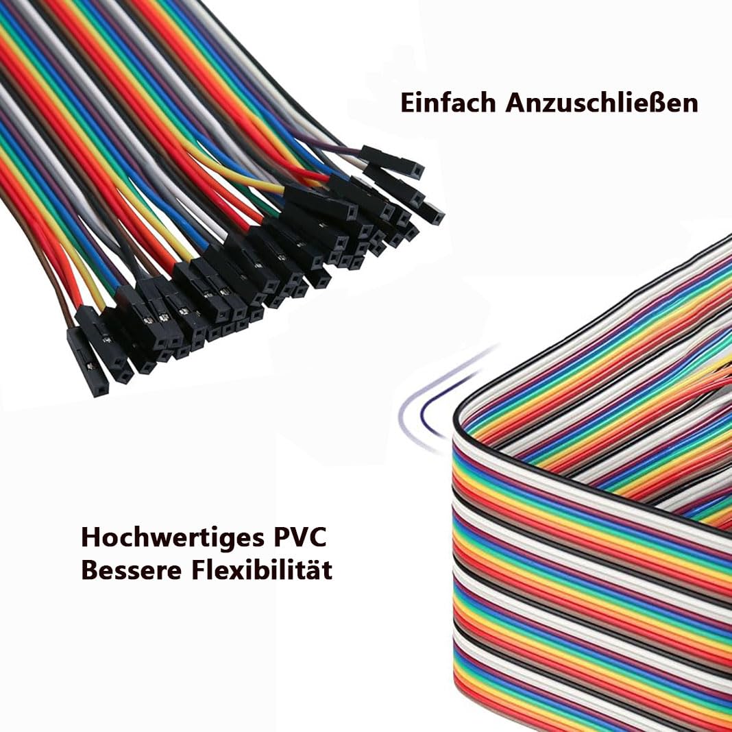 120 pin Jumper Wire 40 x 10 cm, 40 x 20 cm, connettori maschi-femmina, maschi, femmine, ponte per cavi da 28 AWG per Arduino
