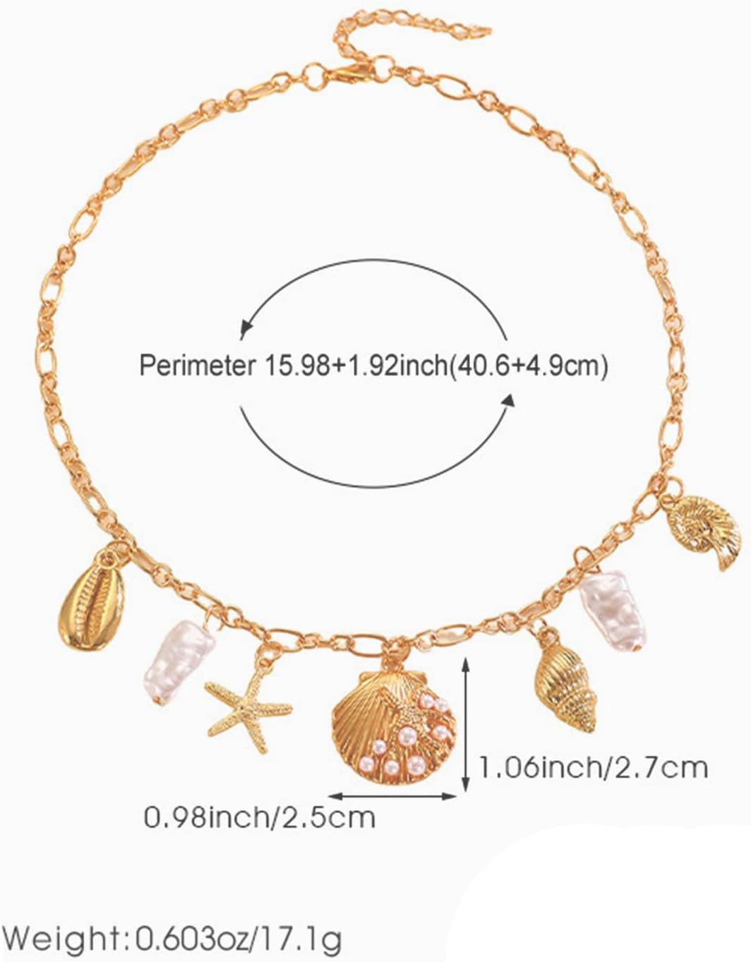 Starfish Necklace for Women Gold Charm Necklace Pearl Shell Starfish Pendant Necklaces for Women Beach Charm Accessory Jewelry - Image 4
