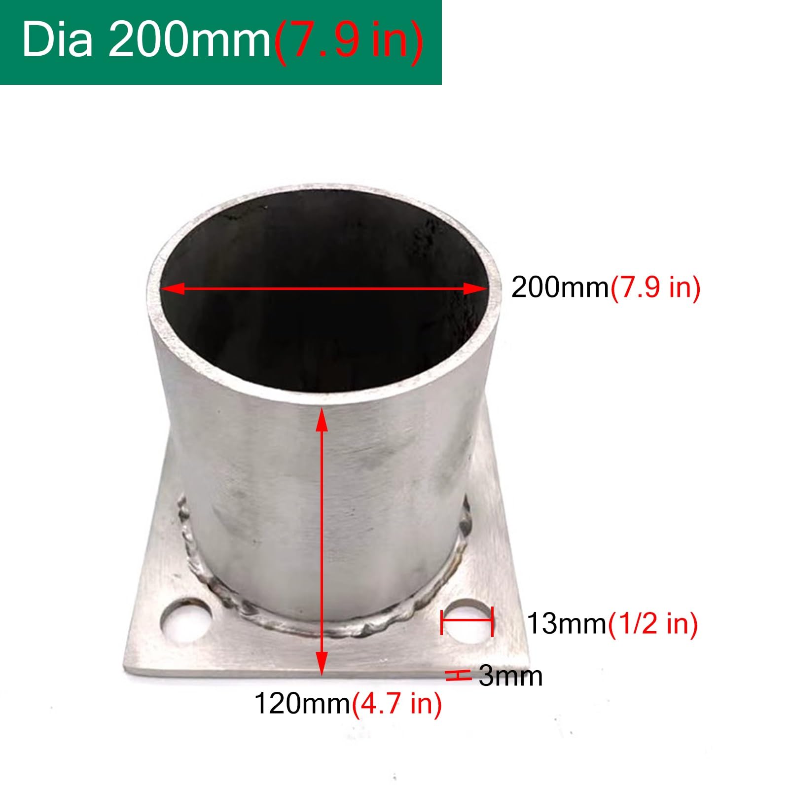 Anclajes Para Postes Atornillados Al Suelo - Diámetro 8, 6, 4, 3, 2, 1-3/8 Pulgadas (200, 150, 120, 100, 80, 70, 60, 50, 40, 35, 25 Mm, Brida De Piso Para Base De Poste Redonda Para Cercas, Postes De