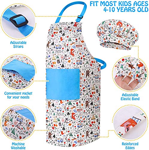 Wuudi 30 Stück Küchenspielzeug Set Kinderküche Zubehör wasserfesten Schürze und Kochmütze Kinderspielzeug zum Kochen… – Bild 4