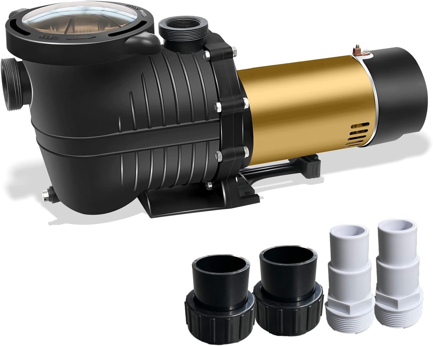 Pool Pump,PureBy 2.0HP Energy Saving Two Speed In/Above Ground Pool Pump, Self-priming Swimming Pool Water Circulation Pumps with 1.25" & 1.5“ NPT Unions (2.0HP Two Speed 230V) 5002-two-speed2.0hp-230v