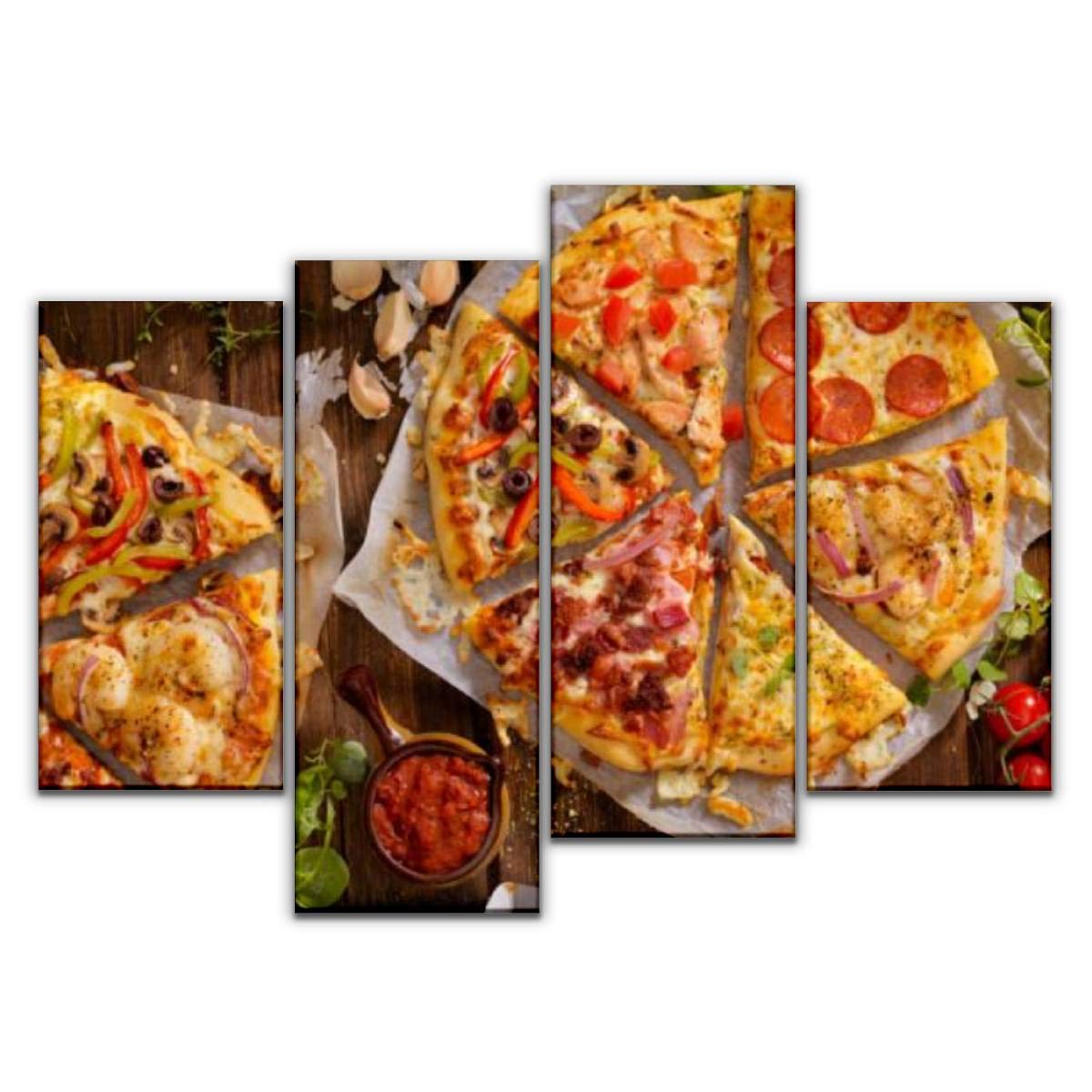 4 Panel Canvas Pictures what's on your pizza? versions and pictures Home Decor Gifts Canvas Wall Art for your Living Room