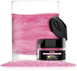 Brew Glitter Pink Edible Drink Glitter 1x 4g Jar for Cocktails, Beer, & Beverages