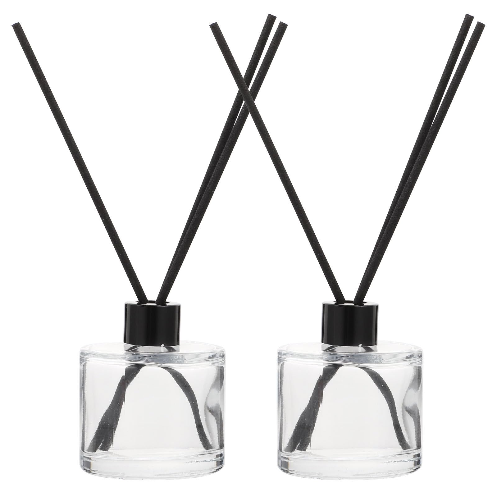 Healifty 2pcs 50ml Vintage Fragrance Glass Diffuser Bottle With 6pcs Sticks Empty Glass Fragrance Storage Container Dispenser Jars Pot Vials Case Fragrance Accessories
