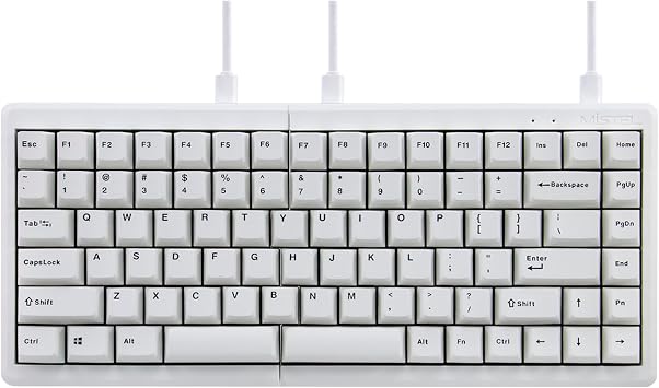 BAROCCOMiSTEL MD770 Classic White/BKF, TKL Ergonomic Mechanical Keyboard, Cherry MX, Split-Alice Layout, PBT DoubleShot Keycap, Mac/Windows OS Compatible Red