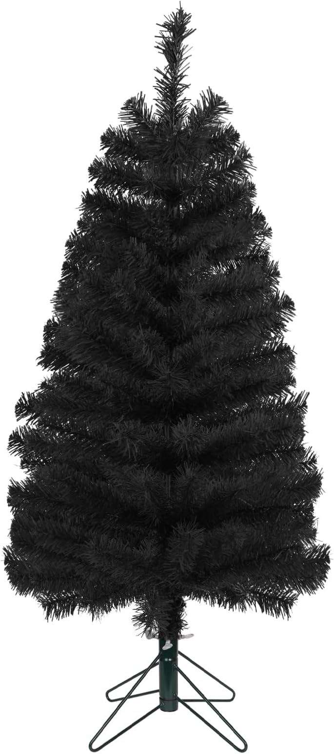 3 Feet Christmas Tree Decor with Stable Stand Artificial Full Black Tree Xmas Decorations for Themed Party Indoor Outdoor Living Room Home