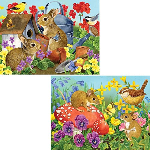 Bits and Pieces - Set de Valor de Dos Rompecabezas Grandes de 300 Piezas para Adultos – ‘Bunnies’ y ‘Mice’ por la Artista Jane Maday, Tamaño Completo: 18" x 24" miniatura 2