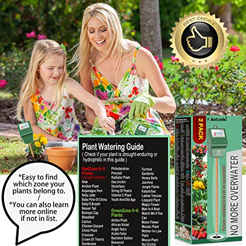 Antonki Soil Moisture Meter for Indoor Plants, Plant Water Meter, Soil Hygrometer Monitor, Soil Sensor Water Test Kit for Flower, Tree Gardening, Farming - No Battery Required - Pack of 2 - Image 6