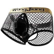 Mens Mesh Jockstrap Underwear Sexy Breathable Adjustable Underwears with Removeable Pouch Men Jock Strap