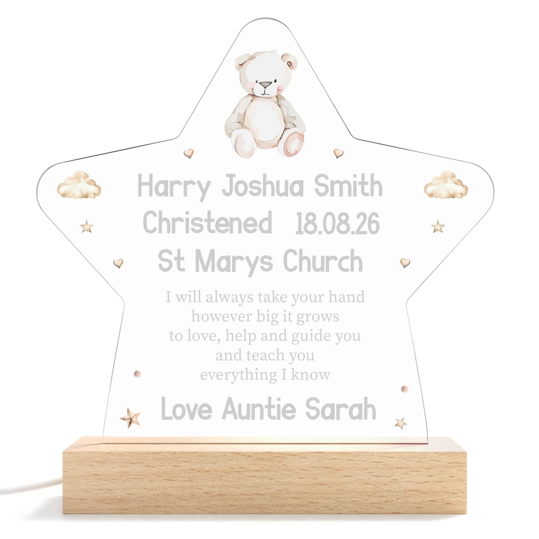 Beecreative Christening Gift from Godparent Godmother Godfather