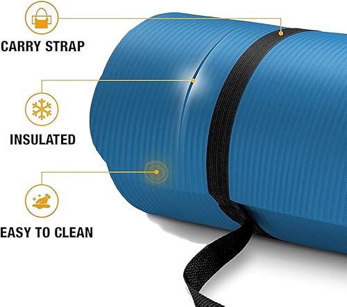 Miniatura 4 de Alfombrilla de yoga extra gruesa de 12 pulgada con correa de transporte, antideslizante, resistente a la humedad para pilates, soporte para