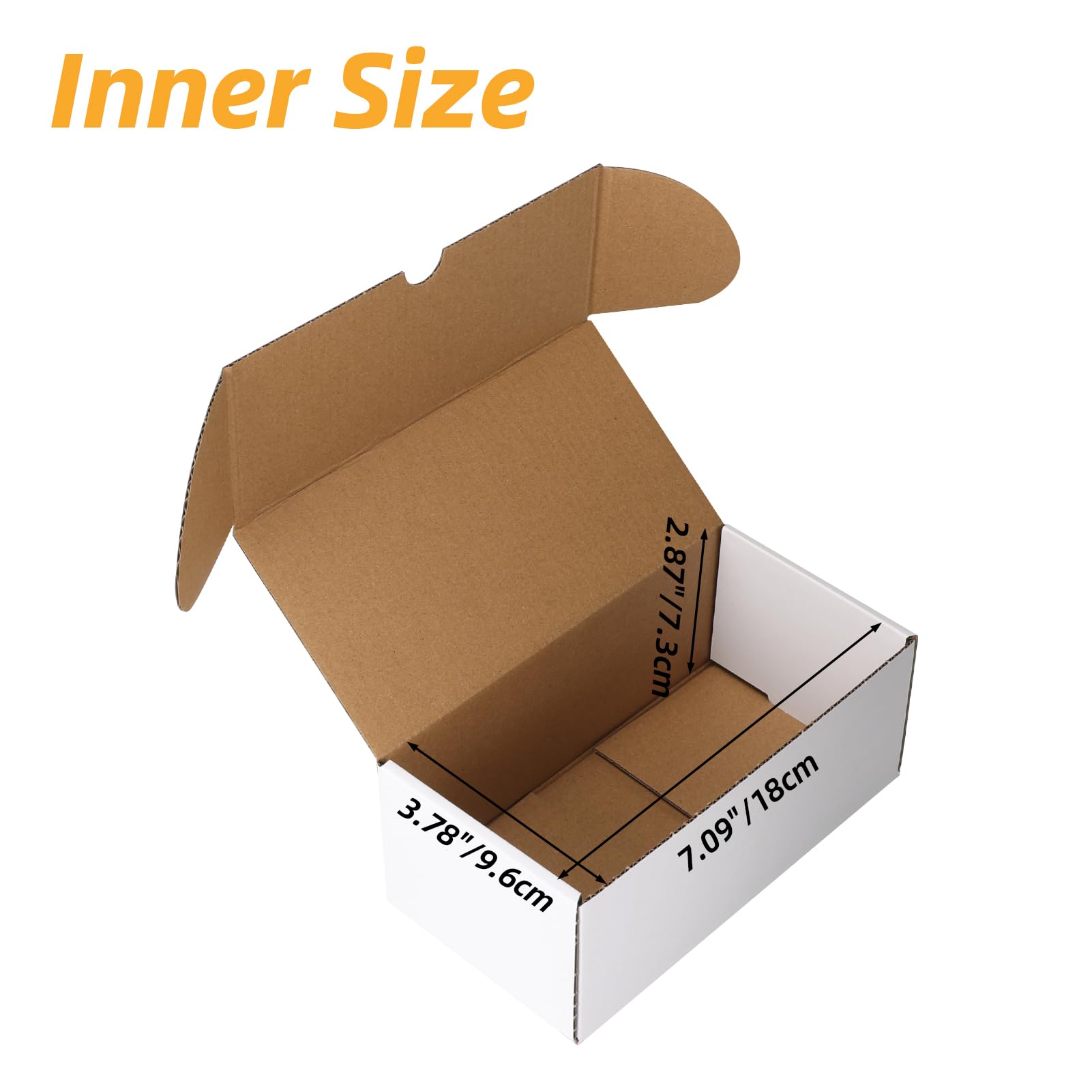 Lot de 25 boîtes de rangement en carton marron et blanc pour cartes de 7 x 9,4 x 7,4 cm