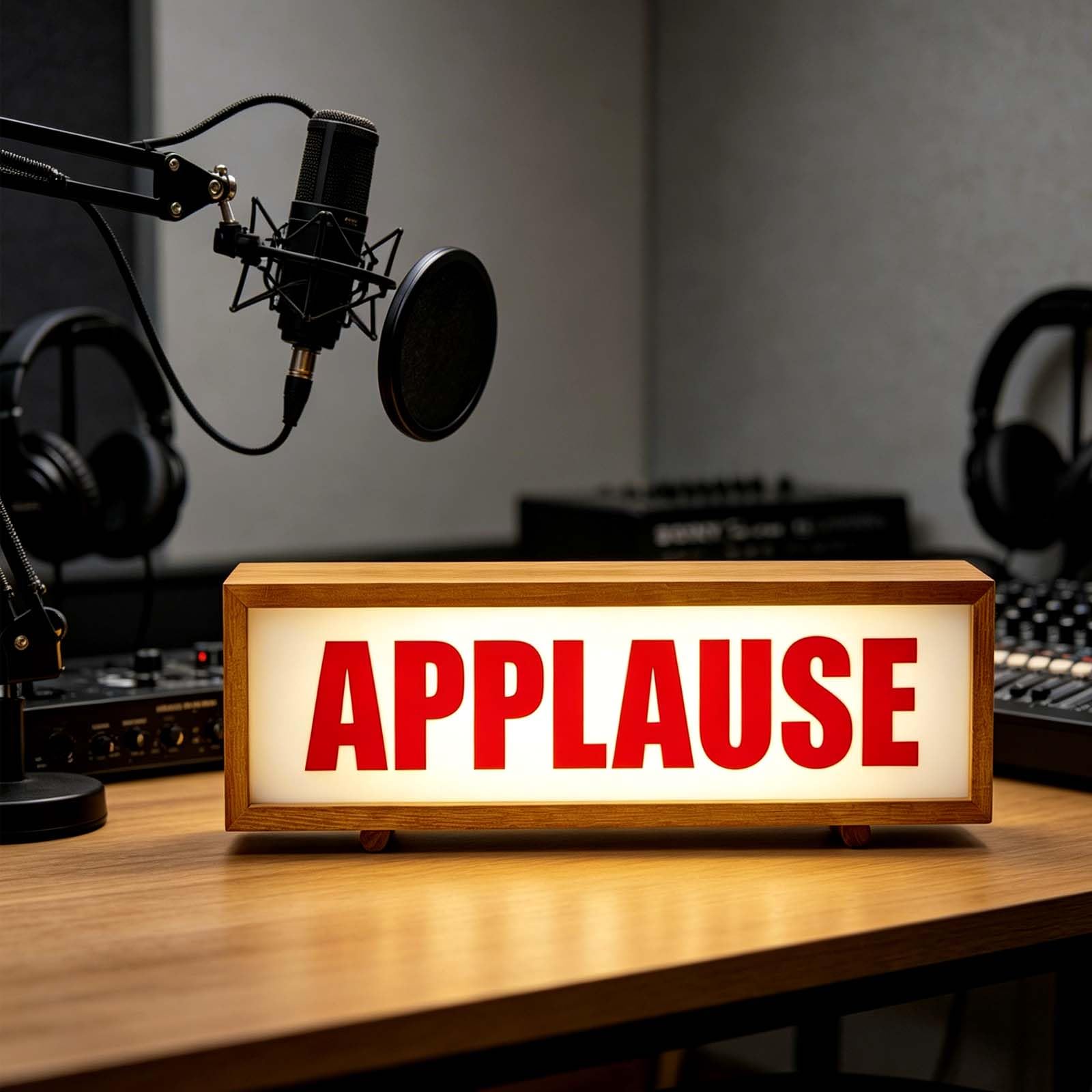 wpdash Applause LED Neon Light USB Powered Retro Studio Light Box with Remote Control Dimmable Wall Mountable Pulsing Warning Sign for Recording Studio Content Creation Home Furnishing Decor