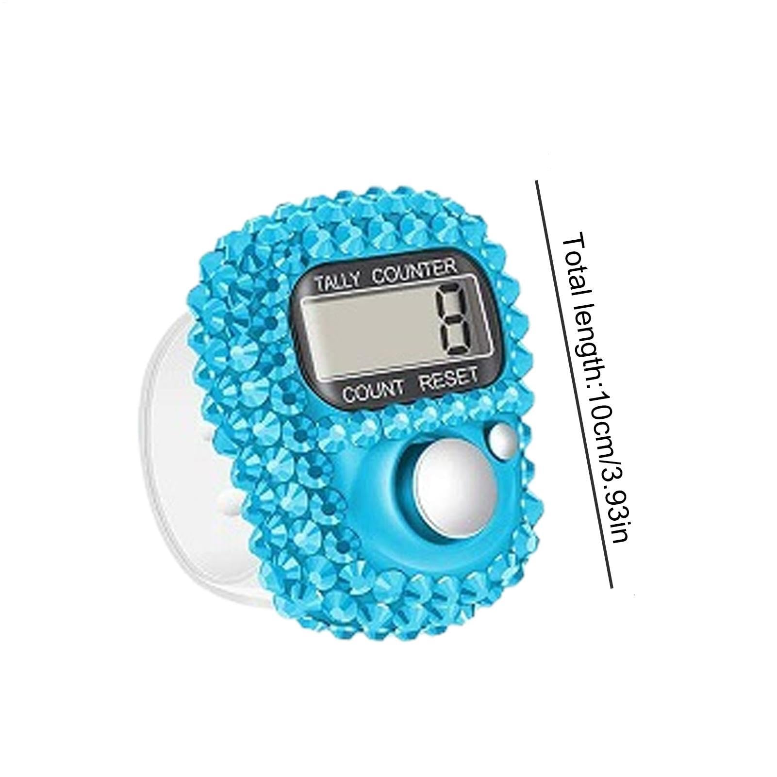 Contatore Elettronica Per Conteggio Dita Blu, Contatori Resettabili per Maglieria, Clicker Manuale LCD Digitale, Tornio Portatile