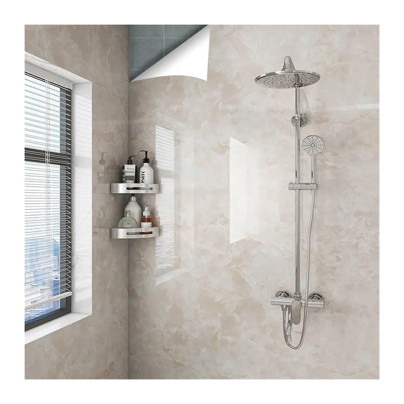 FOELANNE Back Self Adhesive Wallpaper, Marble Contact Paper Vinyl Self-Adhesive Wallpaper Multicolor Multiple Sizes(Color1,40cm x 2000cm)