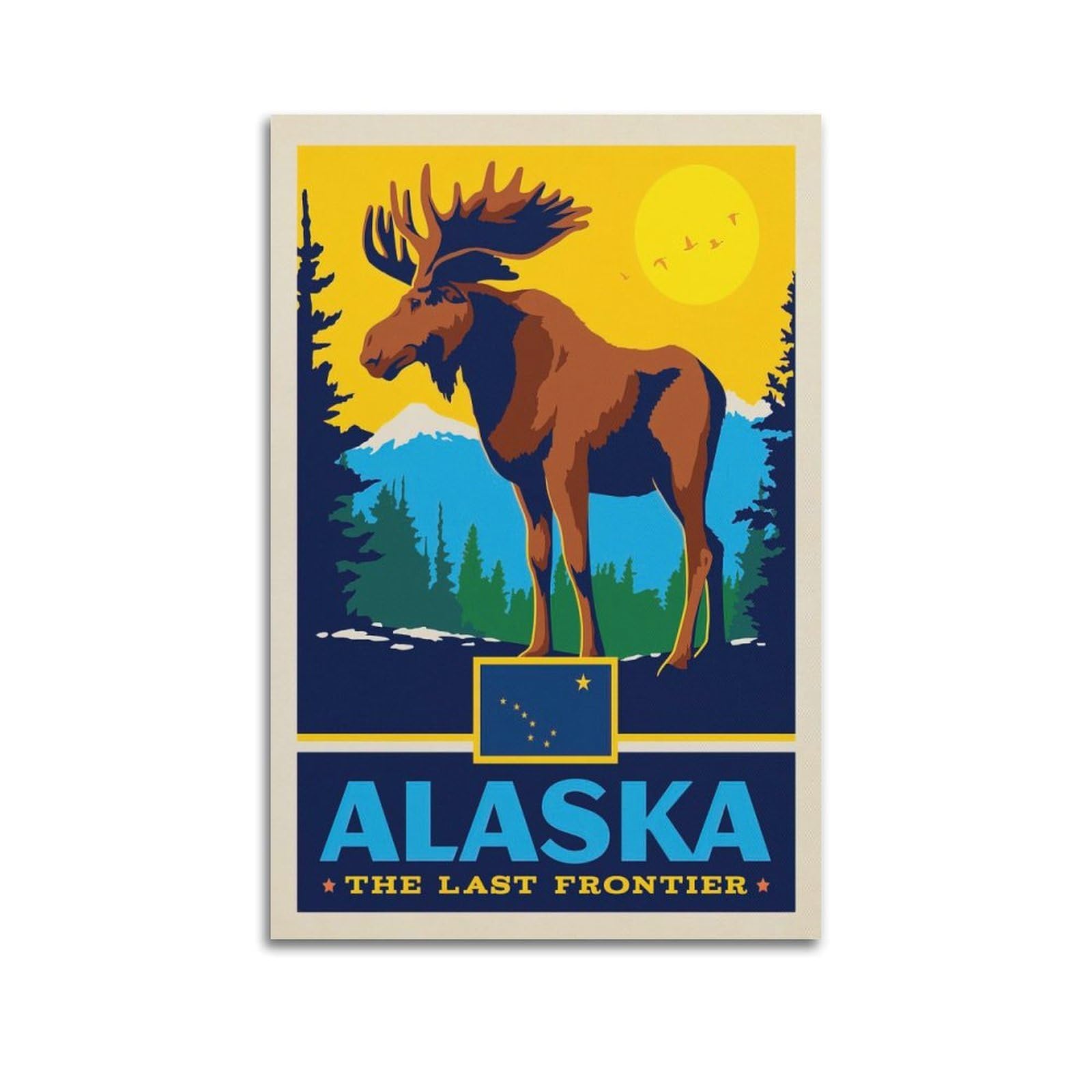 DLJGDS Vintage Travel Posters Alaska State Pride Decorative Painting Canvas Wall Posters And Modern Family Bedroom Decor 24x36inch(60x90cm)