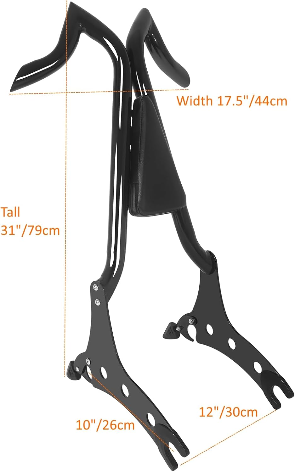 Sissy Bar Backrest for Indian Accessories, Detachable Passenger Backrest Rear Pad for 2014-2025 Chieftain Roadmaster Springfield Challenger Dark Horse 31"Tall(NOT fit Chief 2021+ Models)