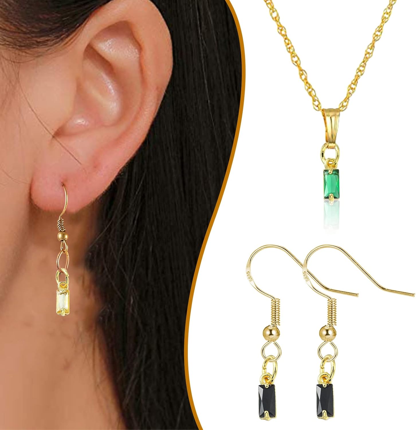 KitBeads 20pcs Micro Pave Rhinestone Charms Rectangle Real Gold Plated Cubic Zirconia Birthstone Charm for Jewelry Making Bracelets Bulk - Image 6