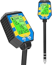 UIUZMAR Kit de Test de Sol, pH Mètre pour Sol 6-en-1 Moniteur de pH/Humidité/EC/Lumière/Humidité de L'air/Température Testeur pH EC du Sol pour Jardin Serre Hydroponique