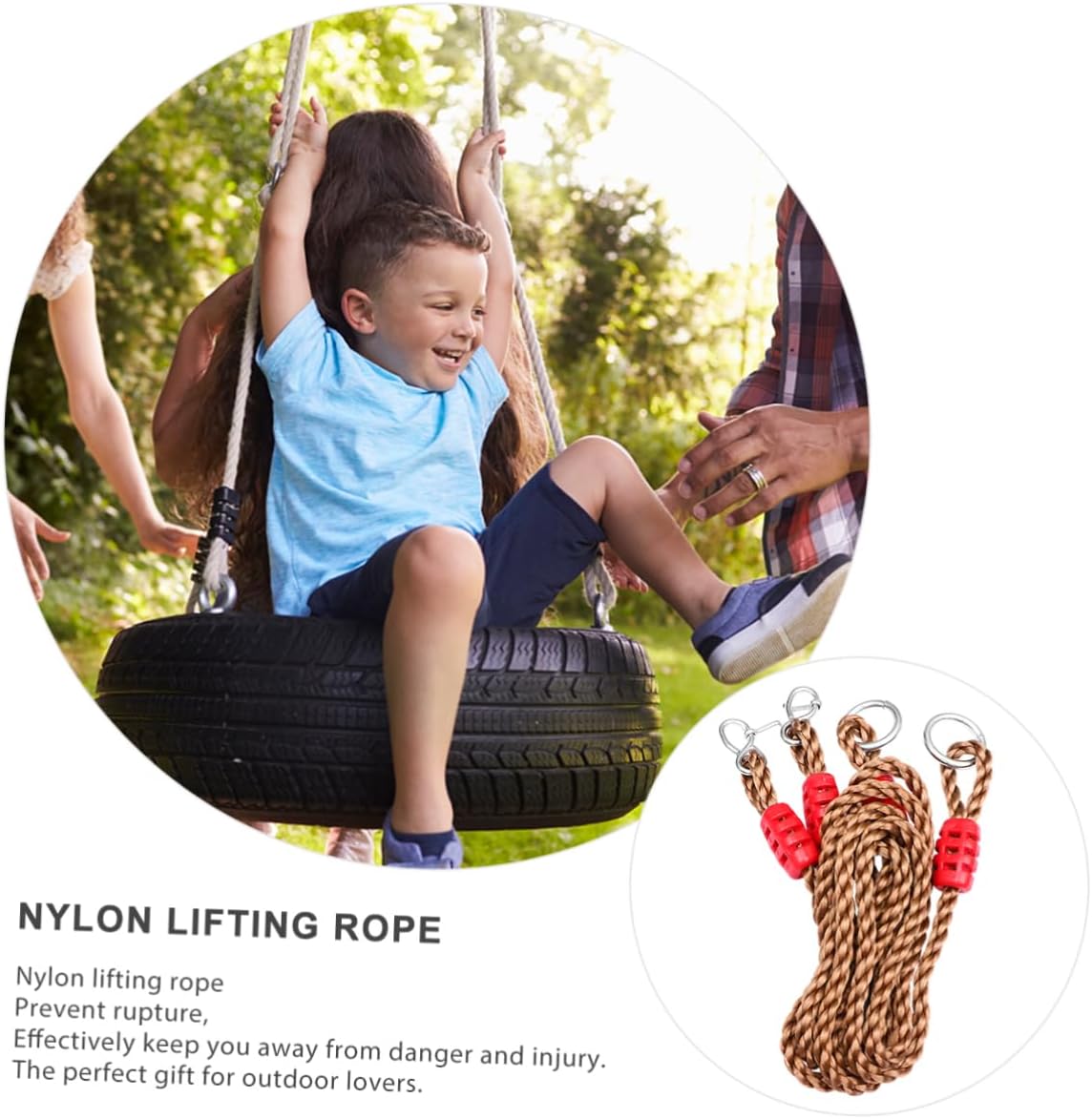 GALPADA 6pcs Outdoor Swing Rope for Swing Adjustable Strap Hanging Kit Tree Hangers Nylon Ropes and Buckles for Boys and Girls Adults Random Color