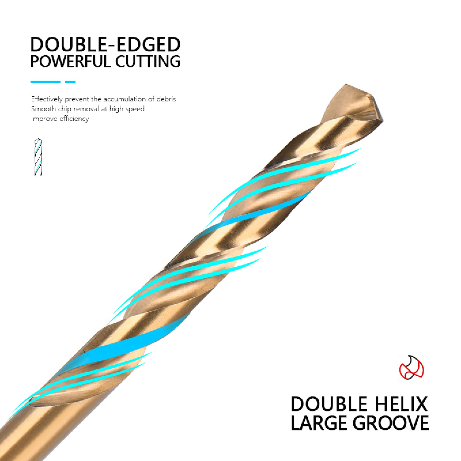 NUSHKI Brocas Para 15 Brocas De Doble Filo Para Brocas De Metal De Acero Inoxidable De 1,5 A 10 Mm.