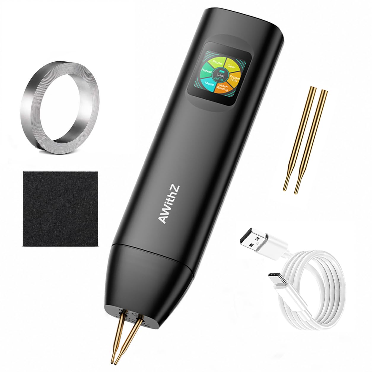 H5 Upgraded 0.1-0.3mm Battery Spot Welder with Dual Pulse Output, 5000mAh 0.2mm Pure Nickel, 7-Language UI 99 Adjustable Levels Portable Spot Welder for Making DIY Battery Packs
