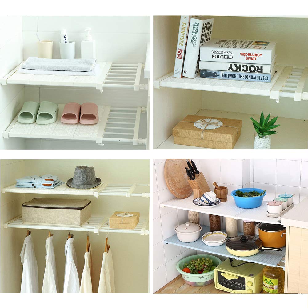 Yoillione Expandable Shelves Wardrobe Storage Closet Organiser Cupboard