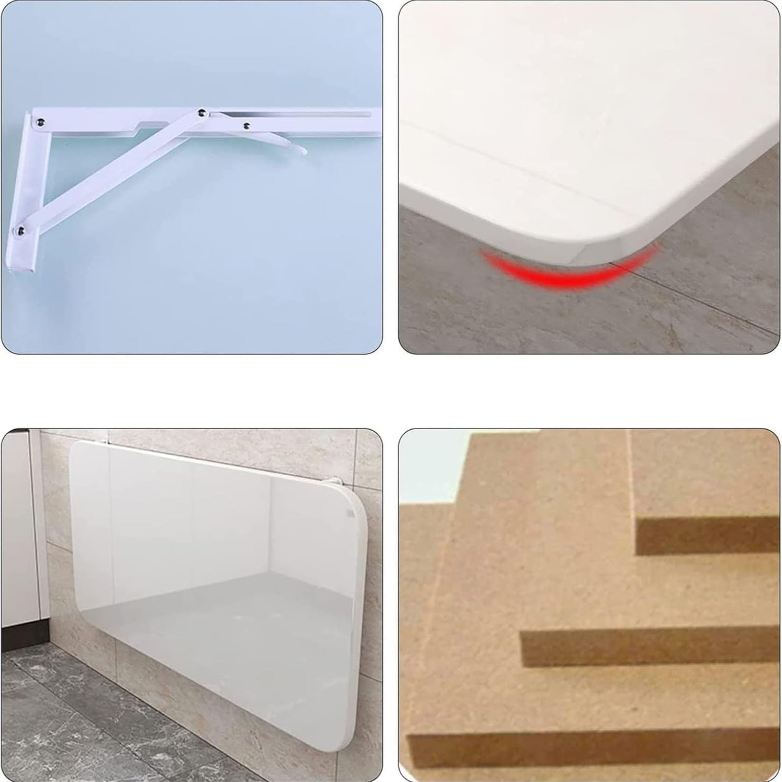 Tavolo A Ribalta A Parete - Tavoli A Ribalta, Tavolo Pieghevole Per Lavanderia, Mensola Pieghevole Multifunzionale A Muro, Tavolos Da Pranzo Pieghevole Per Casa, Ufficio(White,50 * 40CM)