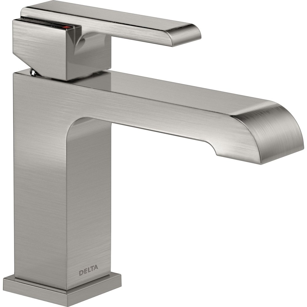 Delta Faucet Ara Single Hole Bathroom Faucet Brushed Nickel, Single Handle Bathroom Faucet, Stainless 567LF-SSLPU