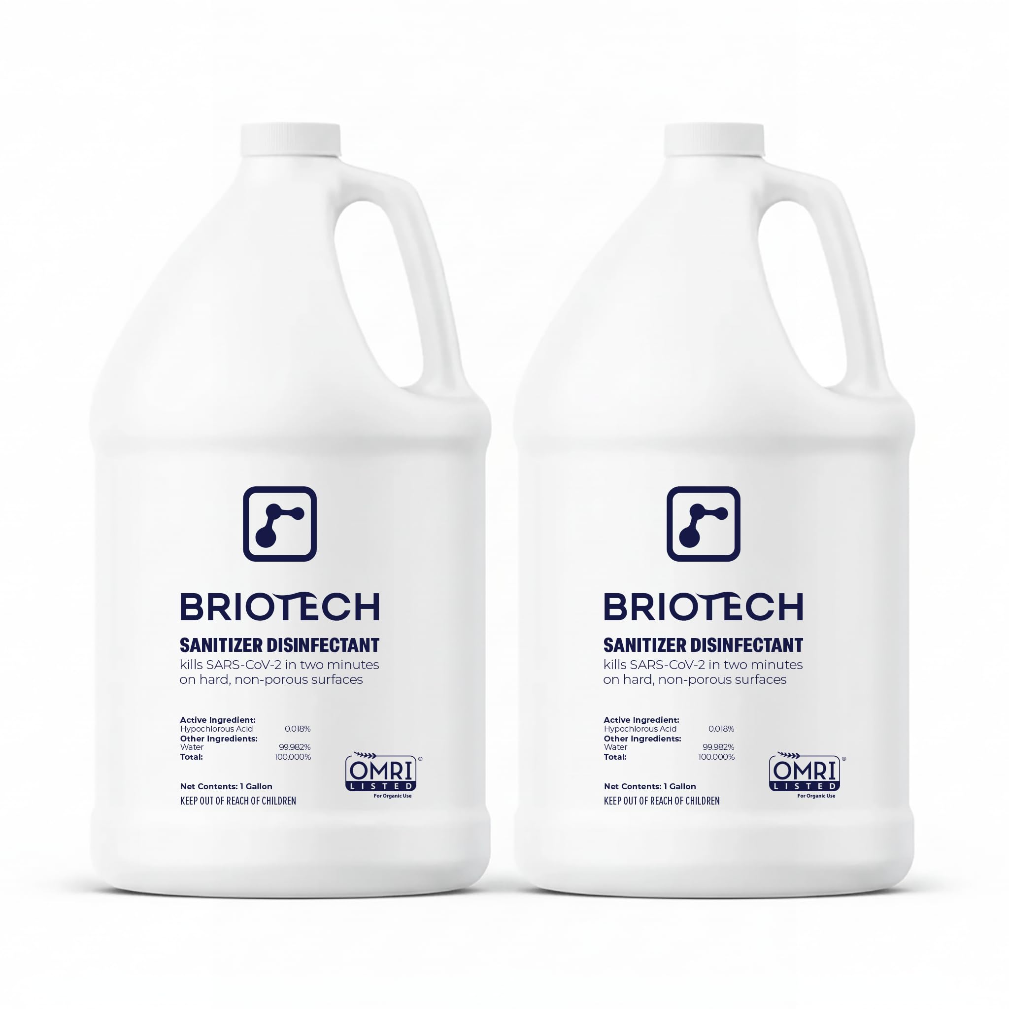 - Sanitizer Disinfectant Hypochlorous, Kill 99.99% of Viruses & Bacteria, Control Mold, Eliminate Odor, Gentle for Nursery & Play Rooms, Food Contact Surface Sanitizer, 1 Gallon Refill (2 Pack)