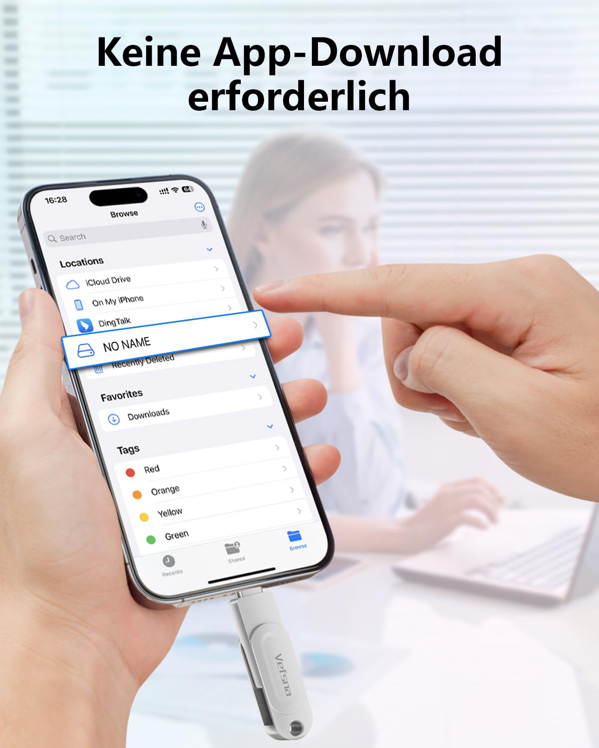 [Senza App] MFi Pendrive 512GB per iPhone, chiavetta USB per iPhone, Pendrive USB-C Lightning esterna compatibile con Phone/iPad, Android e PC, USB 3.0 per il backup di foto, video e dati mobili