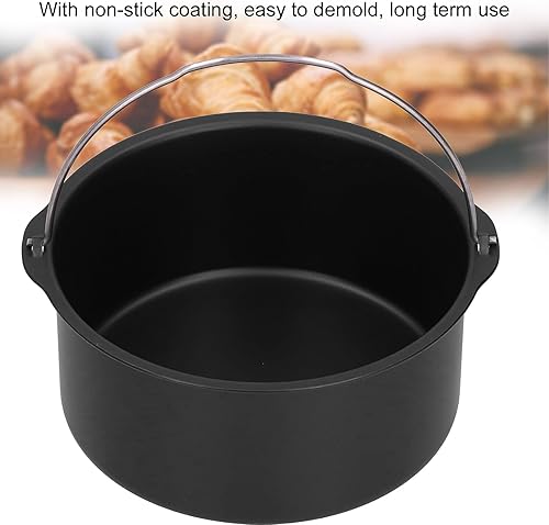 Miniatura 5 de Barril para tartas, moldes redondos antiadherentes para hornear pan, cesta para hornear con asa para accesorios para freidora de aire (8 pulgadas)