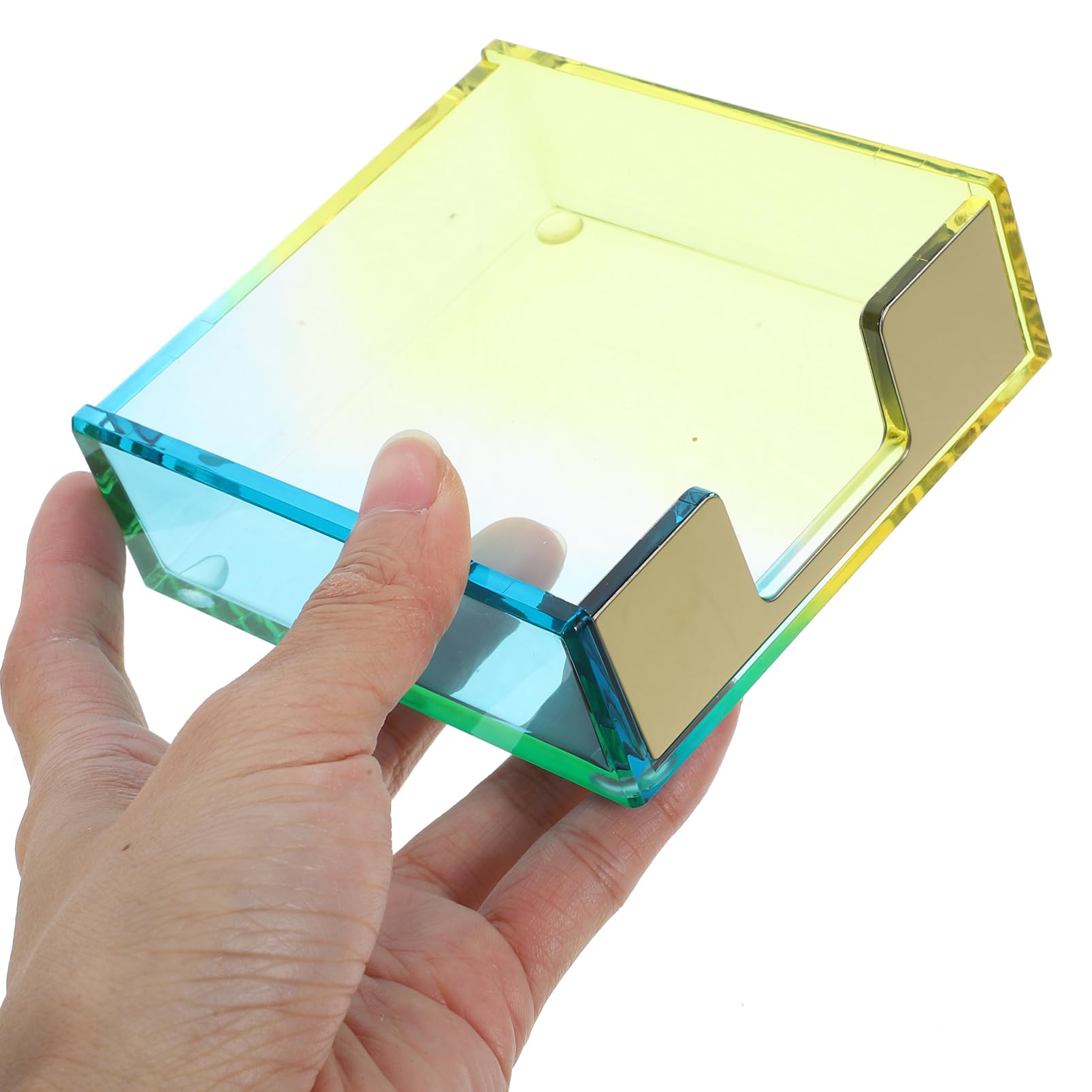 NUOBESTY 3pezzi Organizer Per Scrivania Acrilico Gradiente Porta Blocchi e Memo Contenitore Multiuso Per Forniture Ufficio e Decorazione Desktop Contenitore Per Note e Biglietti Da Visita