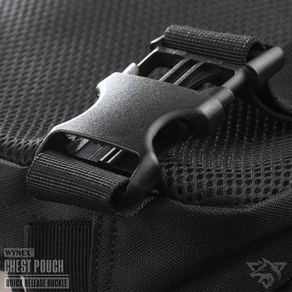 WYNEX Tactical Chest Rig Bag，Marsupio Tattico Molle Chest Pack Regolabile Borsa da Petto Tattica Multifunzionale per Telefono Walkie Talkie Streetwear Urbano