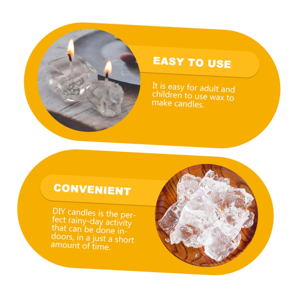 LIFKOME Material Actividades Creativas Días y Lluviosos Manualidades en Gramos para Cera Vela Natural para Hacer Velas Diy, 500