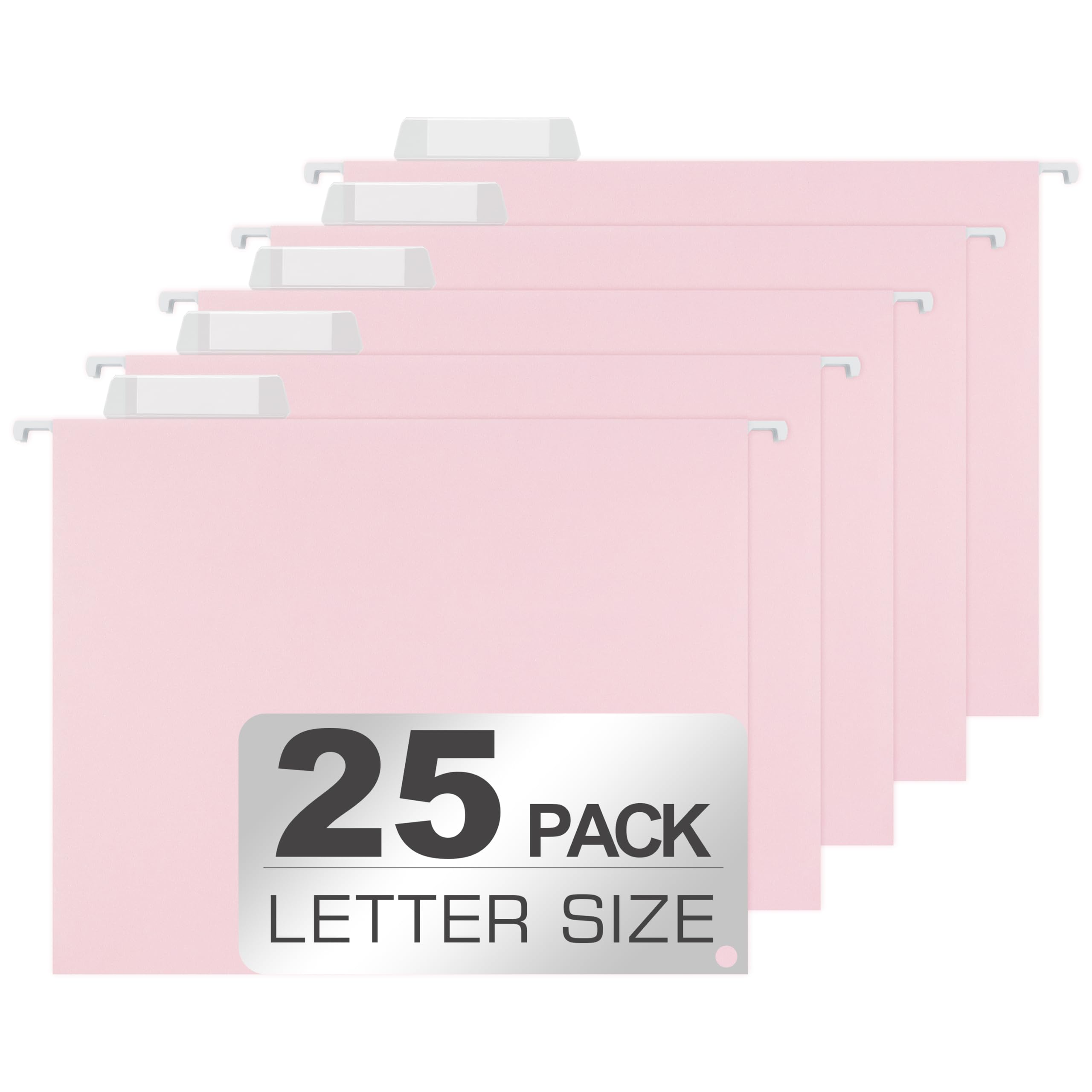25 Packs Hanging File Folders,Cherry Pink Hanging File Folders Letter Size,Hanging Folders with 1/5-cut Tabs,Hanging Folders for Filing Cabinets, File