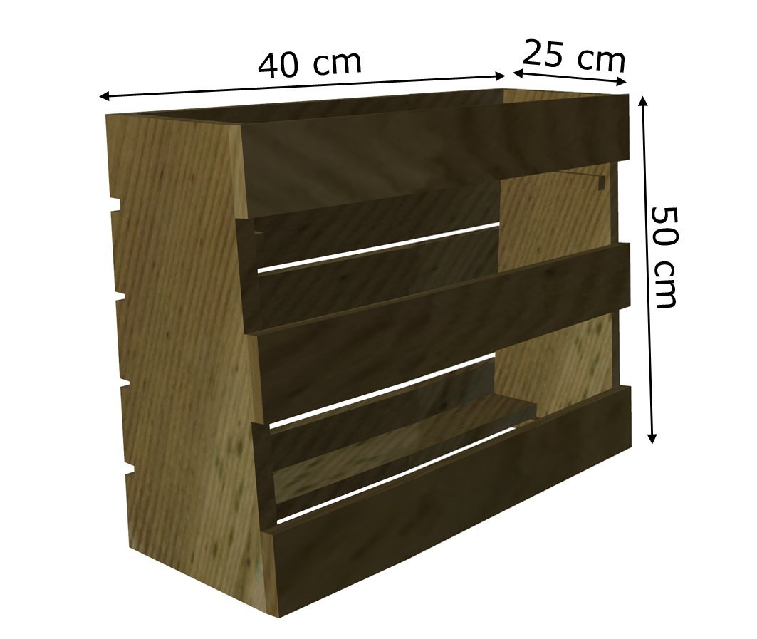 Potager urbain vertical 40 x 25 x 50 cm avec Trois Compartiments