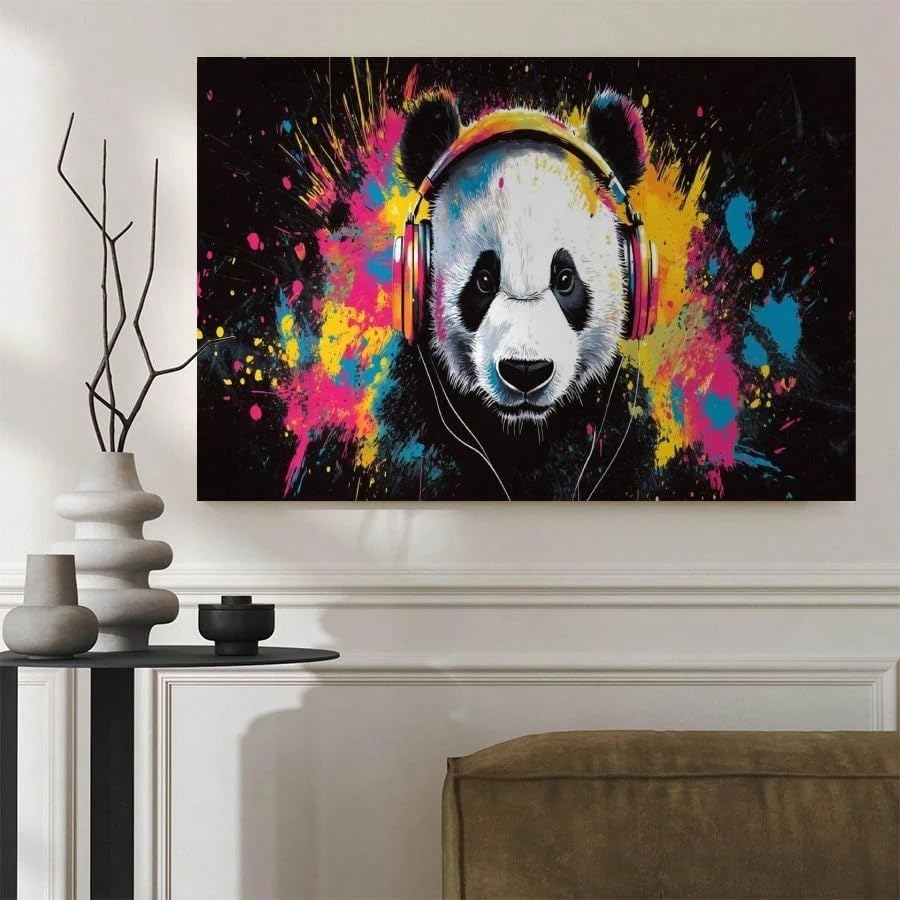 Panda peinture décorative maison grand format art mural salon