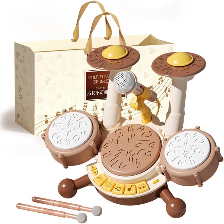 Drum Set for Toddlers, Kids Musical Instruments, Toys for Boy Girls Birthday Gifts, Electric Drum Kit for Babies Boy Girl