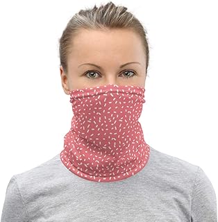 Abstract White & Melon Style Breathable Washable Neck Gaiter