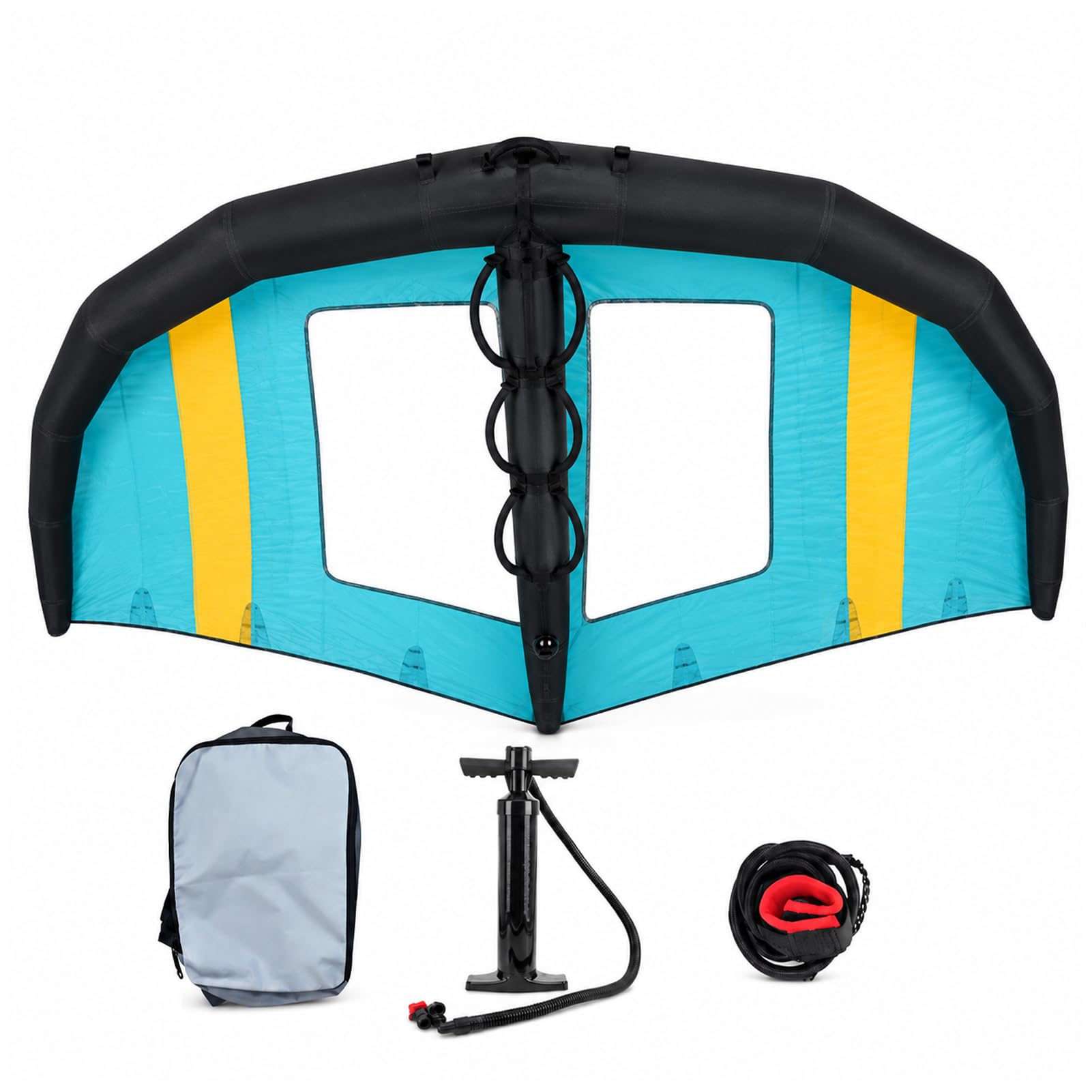 Ala de Surf Hinchable Portátil para Wing Foil y Deportes Acuáticos | Poliéster y TPU, Correa Incluida, Tres Tamaños Disponibles, Montaje Sencillo y Transporte Compacto