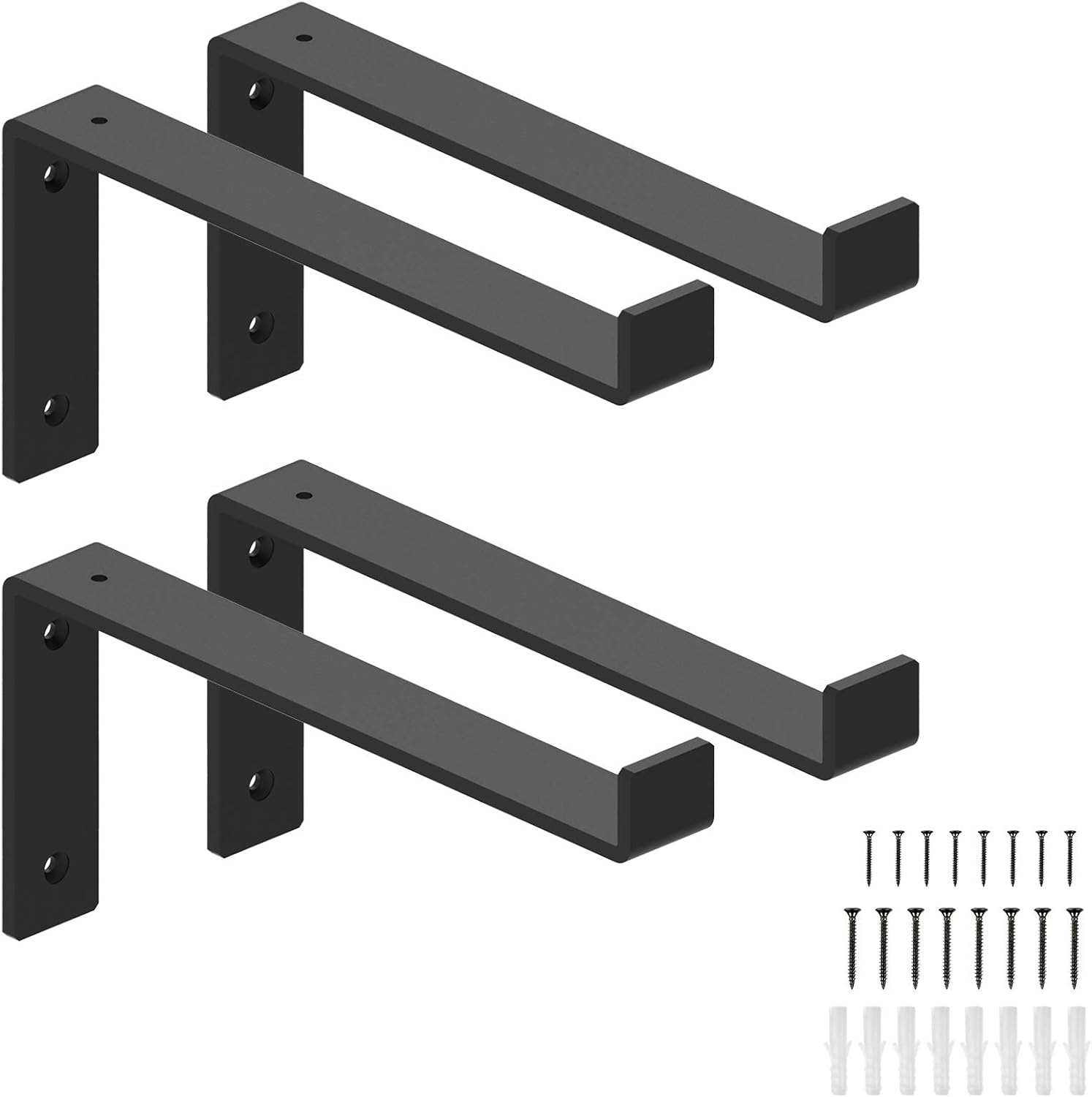 Shelf Brackets 8 Inch, Heavy Duty Industrial Iron Floating Shelf