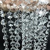 10Pcs 33Ft Crystal Chandelier Pendants Beads Chain Parts Glass Beads Teardrop Crystal Strands for Wedding and DIY Craft Jewelry Decoration