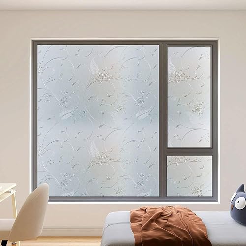 Miniatura 5 de Película de privacidad esmerilada para ventana, calcomanías decorativas de vinilo para ventana, adhesivos estáticos, sin pegamento, película