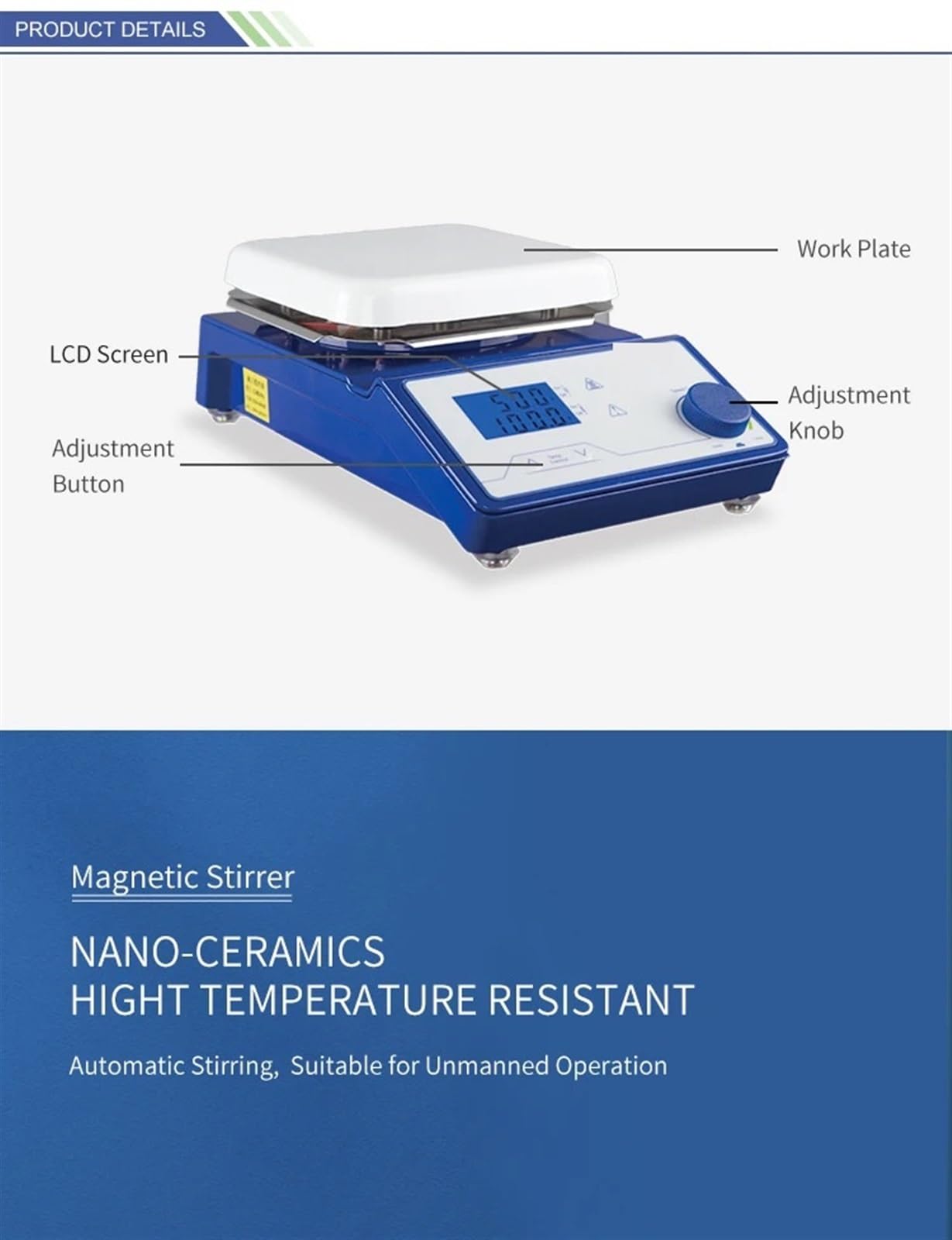 Agitatore magnetico, Prezzo all'ingrosso della piastra riscaldante elettrica e dell'agitatore magnetico industriale,per vernice, smalto per unghie, agitatore da laboratorio(LC-DMS-Pro)